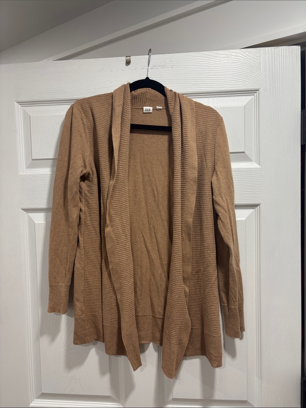 GAP Women's Open-Front Cardigan in Camel/Tan